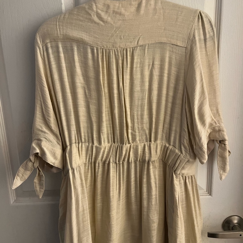 Ellison Tan Maxi Dress , Vintage  Button Down Size Large - Picture 4 of 8